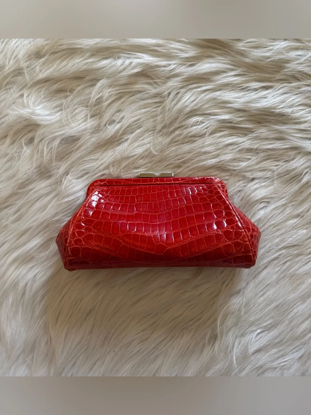 Tiffany & Co. Morgan Clutch Bag Crocodile Leather Red